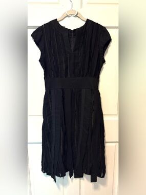 Vintage black formal Tsunoda Paris French sheer women’s dress size 40 8 medium